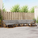 vidaXL Ensemble de canapés d'extérieur 7 Pièces Gris Naturel et Clair