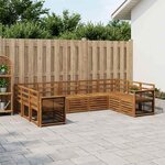 vidaXL Ensemble de canapé d'angle 7 Pièces Naturel Bois d'Acacia Massif