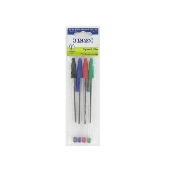 4 stylos pointe moyenne - ulmann