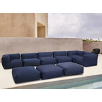 Fauteuil salon de jardin modulable modulo bleu polyester 87x85x62cm