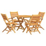 vidaXL Ensemble à manger de jardin 5 Pièces Bois de teck massif