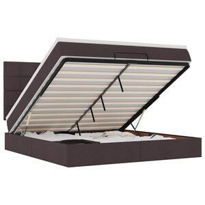 VidaXL Cadre de lit ottoman avec matelas marron foncé 180x200 cm tissu