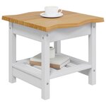 VidaXL Table d'appoint EKAI Blanc 50 x 50 x 45 5 cm Bois de pin massif