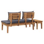 vidaXL Banc de jardin 2 Pièces Marron Teck massif