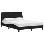 vidaXL Lit avec matelas noir 140x200 cm tissu