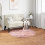 vidaXL Tapis en fausse Tafalla Rose Ø 100 cm Polyester