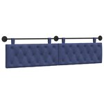 vidaXL Tête de lit suspendue Bleu police Velours