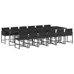 vidaXL Ensemble à manger de jardin 13 Pièces coussins noir résine tressée