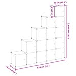 vidaXL Cubes de rangement 15 Pièces avec portes Noir PP