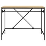 Bureau table poste de travail meuble d'ordinateur informatique étude chêne sonoma 100 x 50 x 75 cm bois d'ingénierie et fer brun 02_0023632