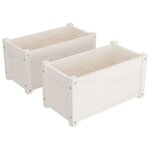 vidaXL Jardinières d'extérieur 2 Pièces Blanc 60x31x31 cm Bois de pin