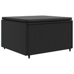 vidaXL Salon de jardin 4 Pièces avec coussins Noir Résine tressée
