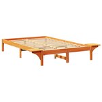vidaXL Cadre de lit avec tables de chevet Marron Marron cire