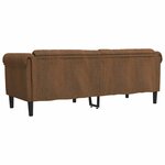 vidaXL Canapé à 3 places marron similicuir daim