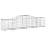 vidaXL Paniers à gabions arqués 17 Pièces 300x50x60/80 cm fer galvanisé