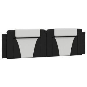vidaXL Coussin de tête de lit Viana noir et blanc 180 cm similicuir
