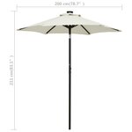 vidaXL Parasol avec lumières LED sable 200x211 cm aluminium