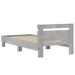 vidaXL Cadre de lit tête de lit et lumières LED gris béton 90x190 cm