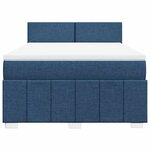 vidaXL Sommier à lattes de lit avec matelas Bleu 140x190 cm Tissu