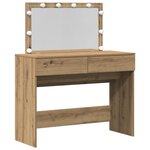 vidaXL Table de maquillage avec LED Chêne artisanal 100x40x120 cm