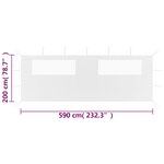 vidaXL Paroi latérale de belvédère avec fenêtres 6x2 m Blanc