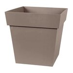 Pot de fleur carré - 32 x 32 x 32 cm - 22 L - Taupe