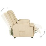 vidaXL Fauteuil inclinable crème tissu microfibre