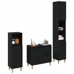 vidaXL Ensemble de mobilier de salle de bain 3 Pièces Chêne noir