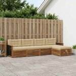 vidaXL Ensemble de canapés d'extérieur 5 Pièces Naturel et Beige