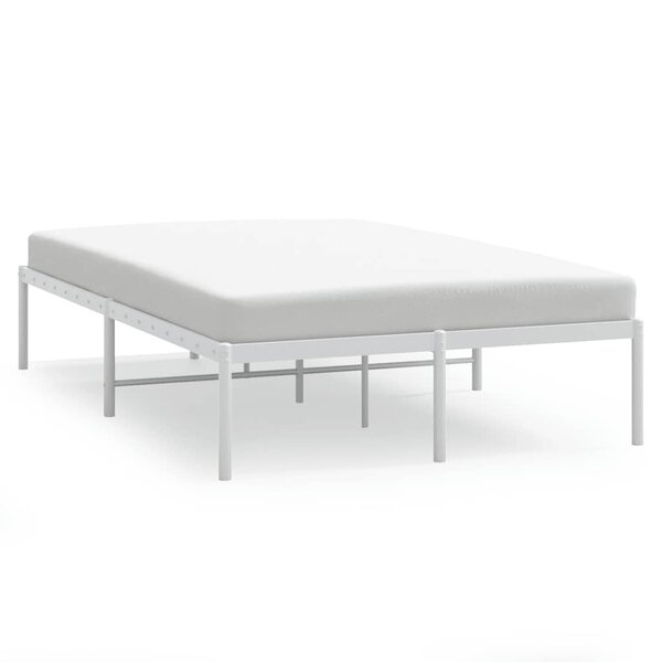 vidaXL Cadre de lit métal blanc 135x190 cm