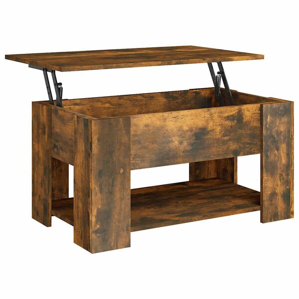 vidaXL Table basse Chêne fumé 79x49x41 cm Bois d'ingénierie