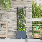 vidaXL Jardinière avec Treillis Gris clair 40x40x143 cm