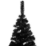 vidaXL Arbre de Noël artificiel pré-éclairé et boules noir 120 cm PVC