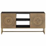 vidaXL Meuble TV avec tiroir avec étagère Laiton 105 x 30 x 50 cm