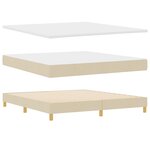vidaXL Lit à ressort avec matelas - Crème  180 x 200 cm Tissu