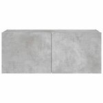 vidaXL Meuble TV mural avec lumières LED gris béton 100x35x41 cm