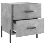 vidaXL Table de chevet gris béton 40x35x47 5 cm bois d’ingénierie