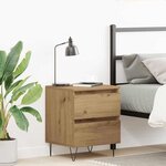 vidaXL Cabinet de chevet avec tiroir chêne artisanal 40 x 35 x 50 cm