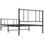 vidaXL Cadre de lit métal sans matelas avec pied de lit noir 80x200 cm