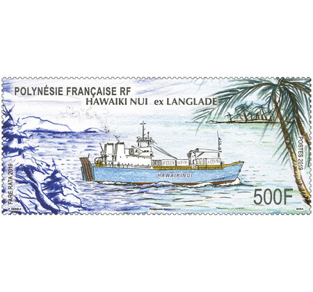 Timbre Polynésie Française - Bateau Hawaiku Nui ex Langlade