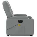 vidaXL Fauteuil inclinable de massage électrique Gris clair Tissu
