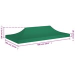vidaXL Toit de tente de réception 6x3 m Vert 270 g/m²