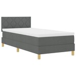 vidaXL Lit Box Spring avec matelas gris foncé 90x190 cm en tissu