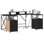 vidaXL Bureau Chêne noir 182 x 101 x 87.5 cm Bois d'ingénierie