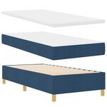 vidaXL Lit à ressorts avec matelas bleu 90x200 cm tissu