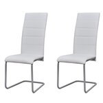 vidaXL Chaises à manger cantilever lot de 2 blanc similicuir