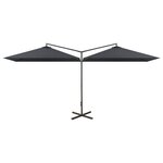 vidaXL Parasol de jardin double avec mât en acier anthracite 600x300cm