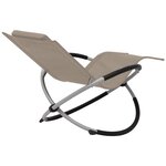 vidaXL Chaise longue géométrique d'extérieur Acier Taupe