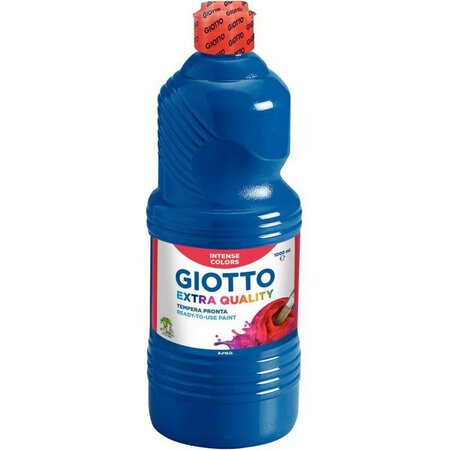 Gouache scolaire Giotto flacon 1 litre liquide couleur bleu outremer