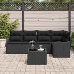 vidaXL Ensemble de canapé de jardin Noir polyrotin